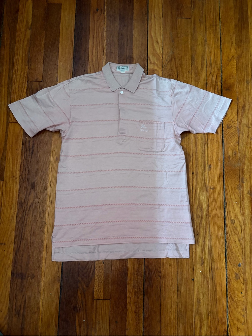 Burberry Light Pink Striped Polo Shirt